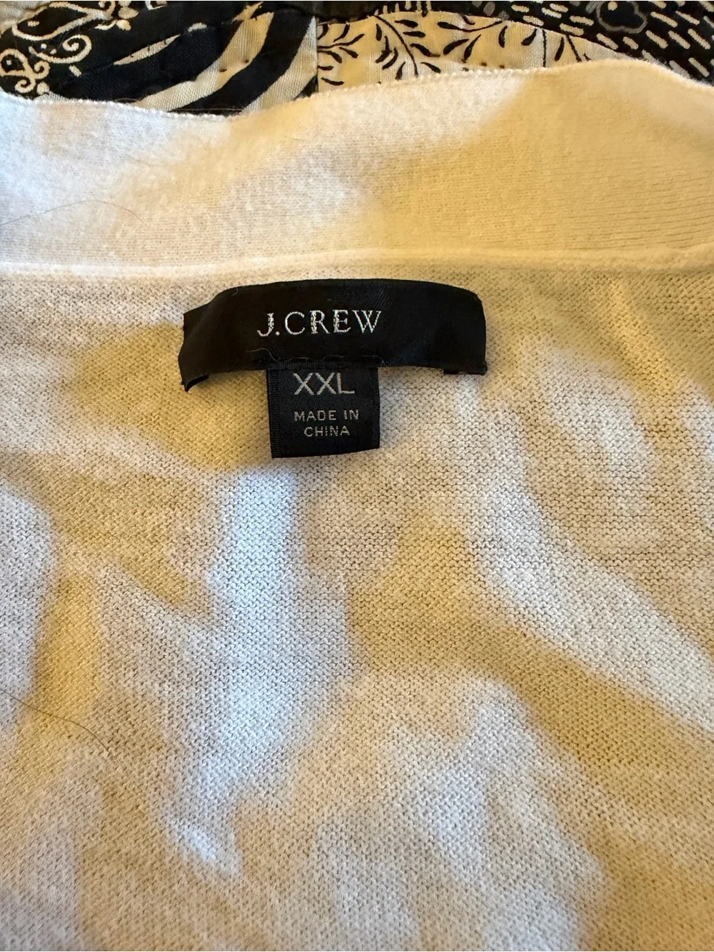 J.Crew Striped Button Front Cardigan Sweater White Navy XXL NWOT